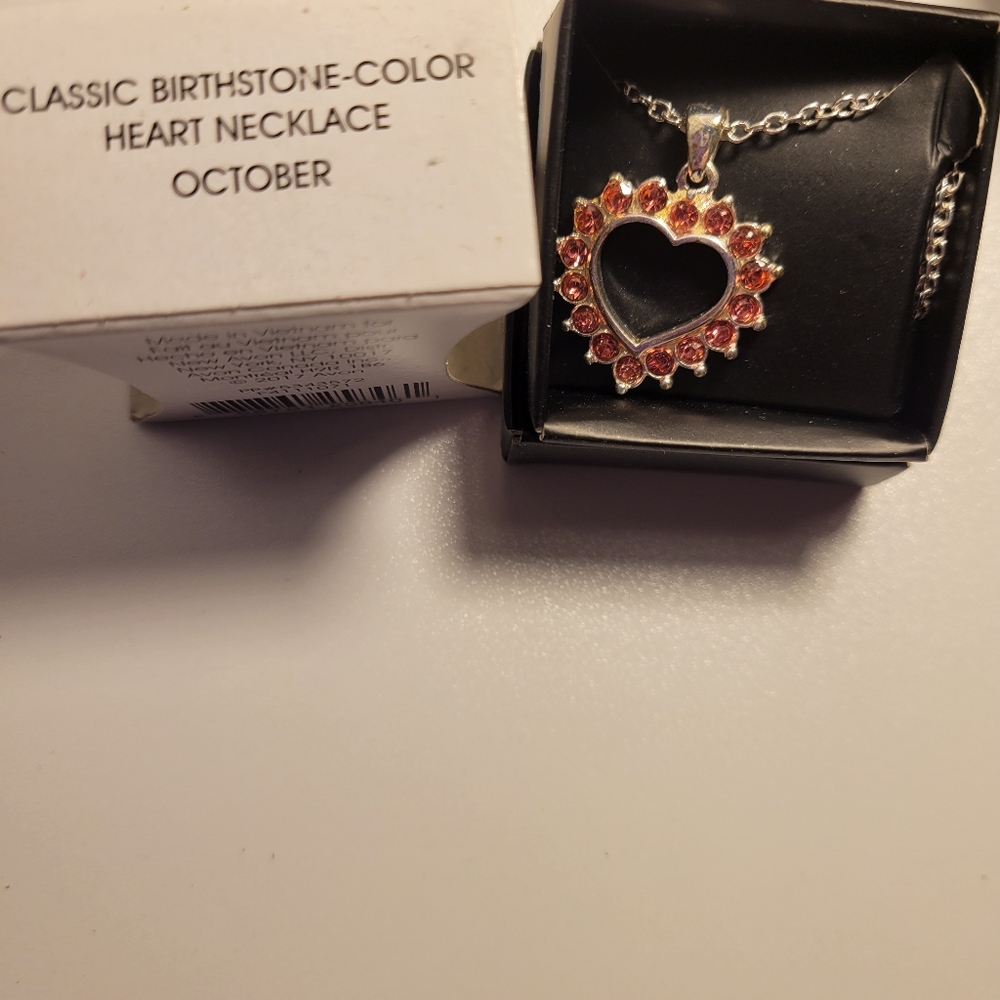 Avon 2017 Classic Birthstone Heart Necklace OCTOBER